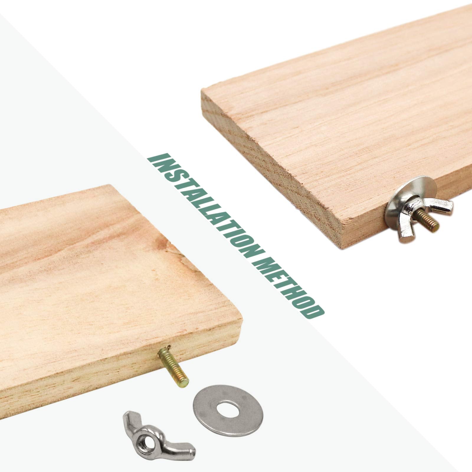 4 Pcs Bird Perch Stand Platform Toy, Natural Wood Parrot Perch Stand Stick Play Exercise Gym Bird Cage Accessories Toys For Parr